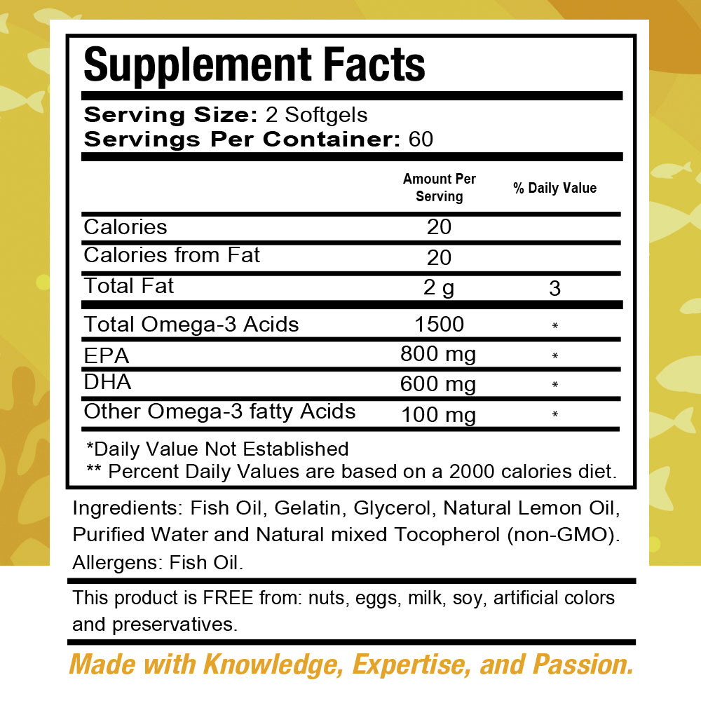 Omega 3 Premium Fish Oil Triple Strength. 120 Softgels