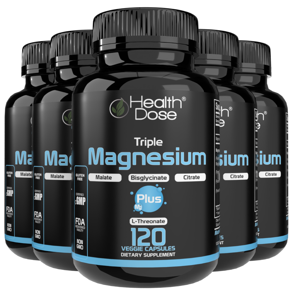 Health Dose Triple Magnesium + L-threonate.120 Capsules