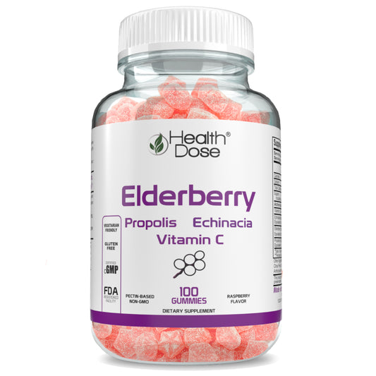 Elderberry Gummies. Immune System Support. For Adults. 100 Gummies - healthdoseusa