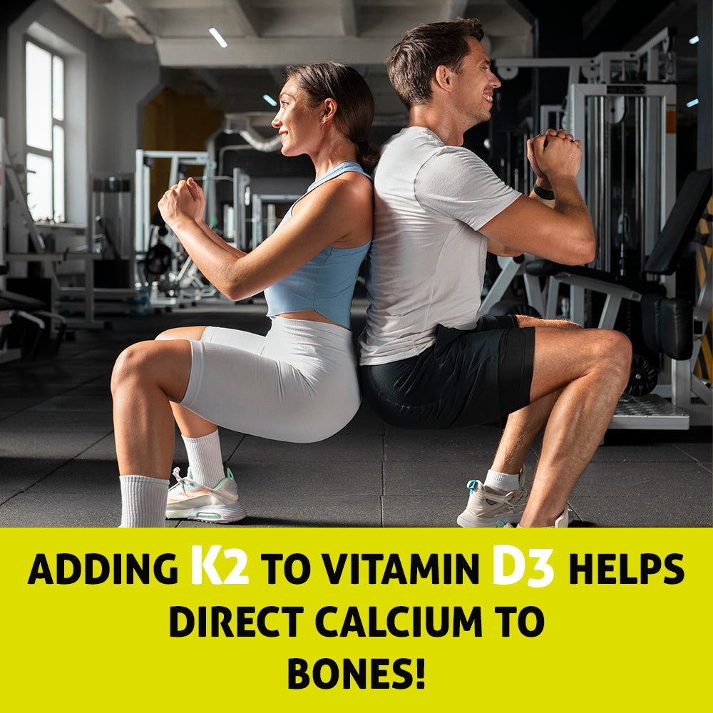 Health Dose Vitamin D3 + K2. 2 in 1 Formula. 180 Liquid Softgels - healthdoseusa