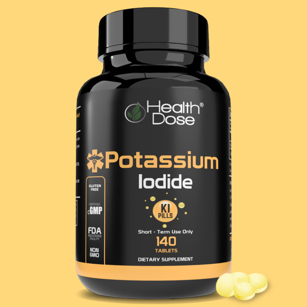 Potassium Iodide KI Supplement. Thyroid Support. 130mg. 140 Tablets - healthdoseusa