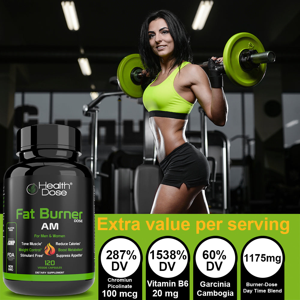 Fat Burner AM. Weight Control & Metabolism Boost. 120 Softgels - healthdoseusa