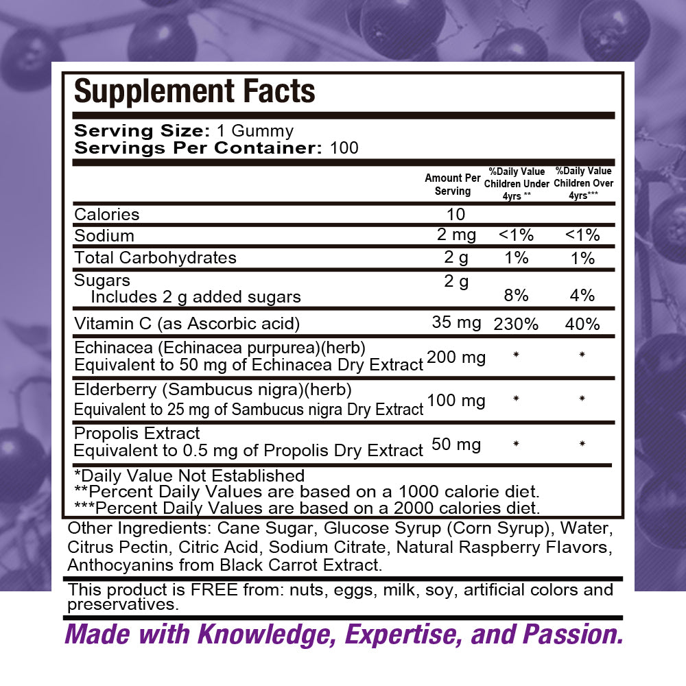 Health Dose Elderberry Adult + Kids Gummies x 200 count - healthdoseusa