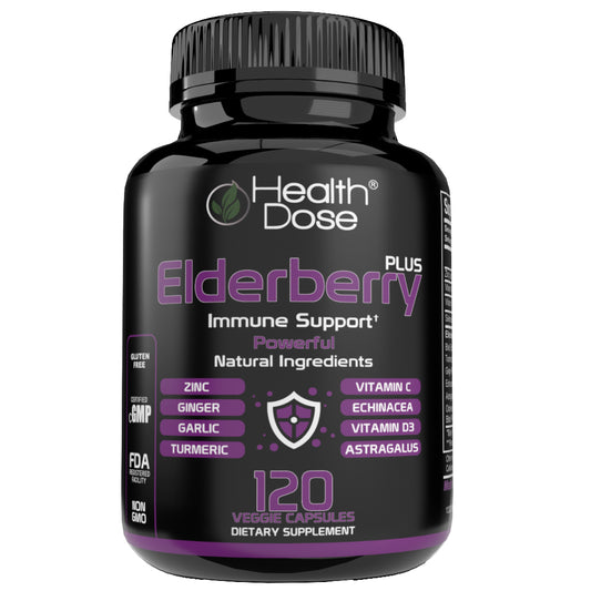 Elderberry Immunedose With Vitamin C, Turmeric, Zinc & More 120 Caps