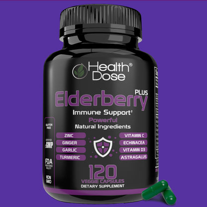 Elderberry Immunedose With Vitamin C, Turmeric, Zinc & More 120 Caps