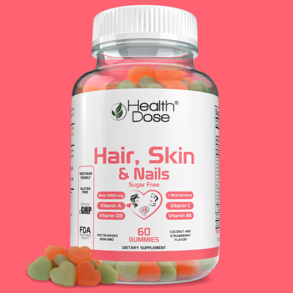 Hair Skin Nails Biotin. 60 Count Gummies.