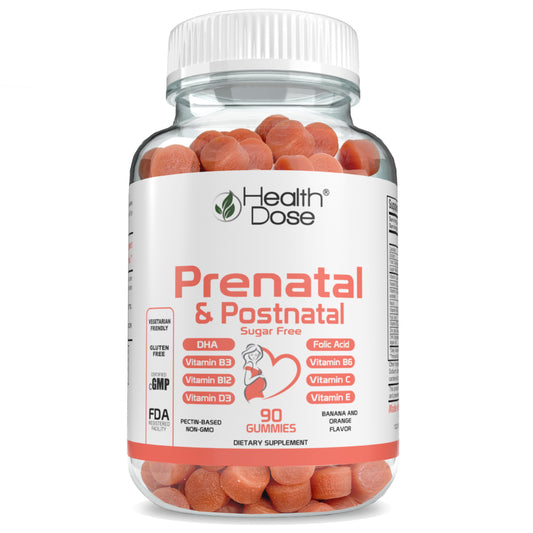 Prenatal & Postnatal Vitamins. 90 Count Gummies.