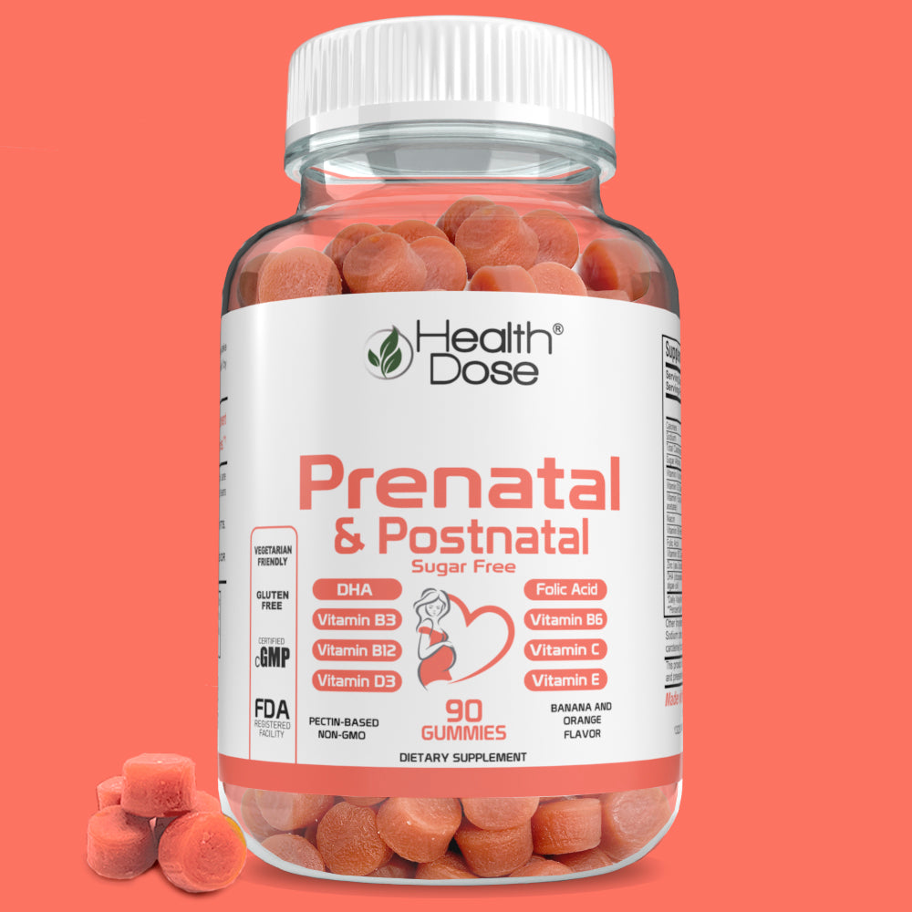 Prenatal & Postnatal Vitamins. 90 Count Gummies.