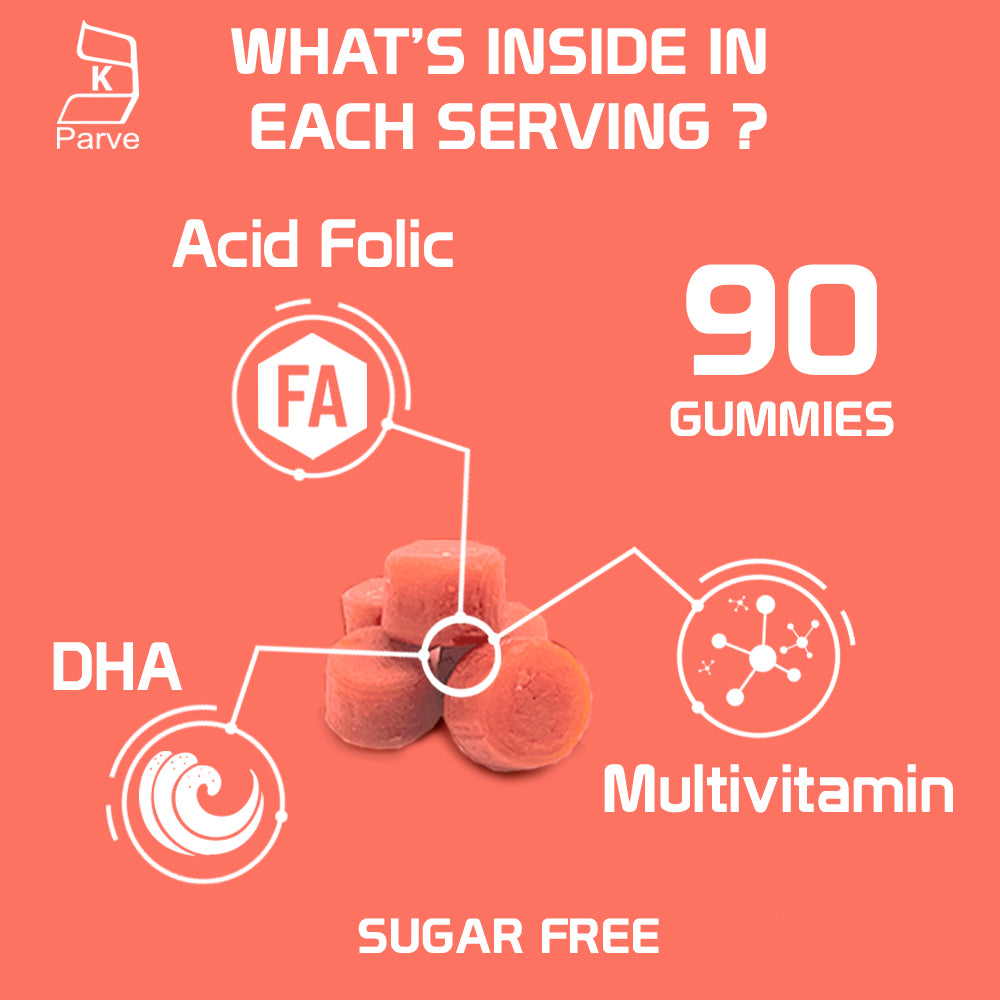 Prenatal & Postnatal Vitamins. 90 Count Gummies.