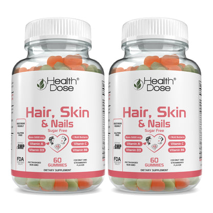 Hair Skin Nails Biotin. 60 Count Gummies.