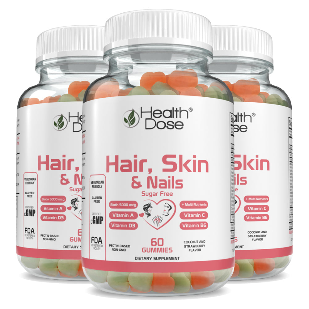 Hair Skin Nails Biotin. 60 Count Gummies.