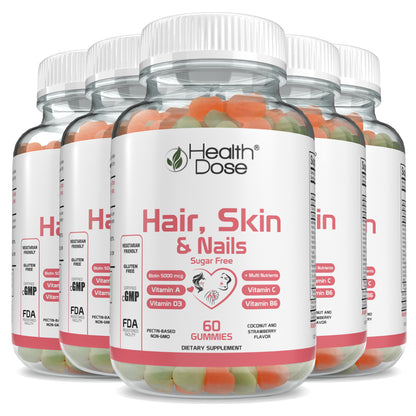 Hair Skin Nails Biotin. 60 Count Gummies.