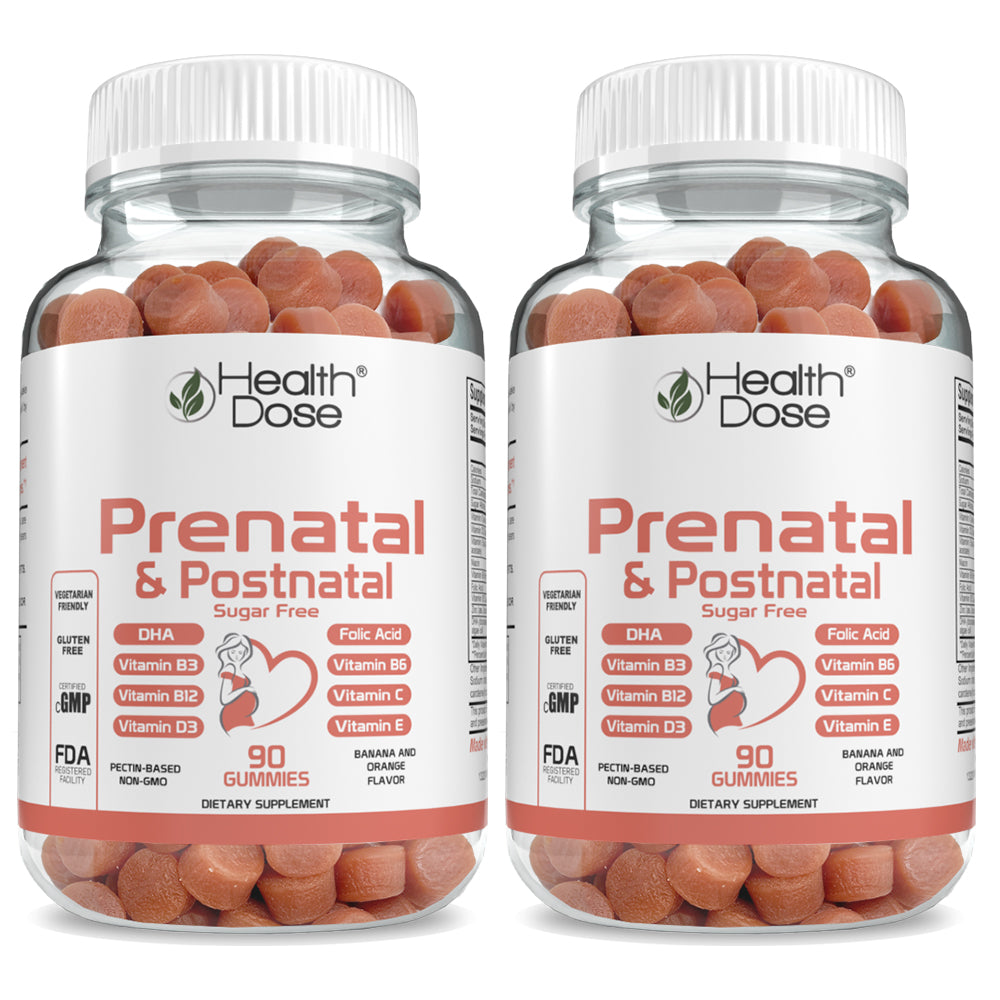 Prenatal & Postnatal Vitamins. 90 Count Gummies.