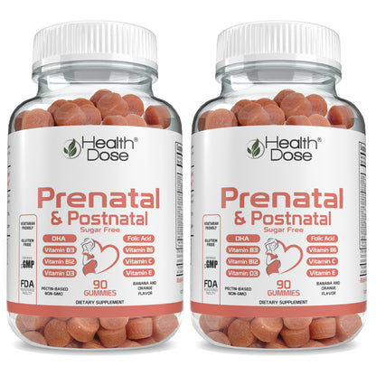 Prenatal & Postnatal Vitamins. 90 Count Gummies.