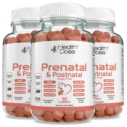 Prenatal & Postnatal Vitamins. 90 Count Gummies.