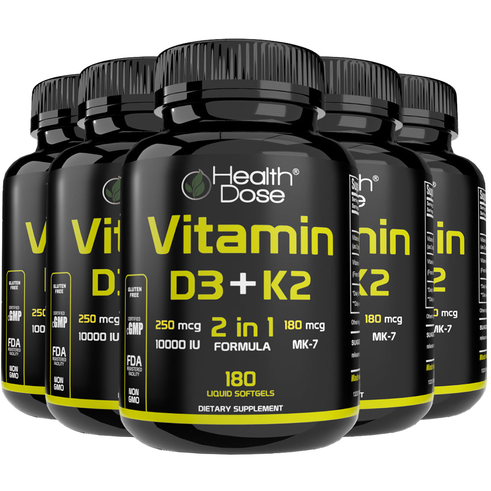 Vitamin D3 + K2. 180 Liquid Softgels