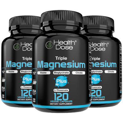 Health Dose Triple Magnesium + L-threonate.120 Capsules