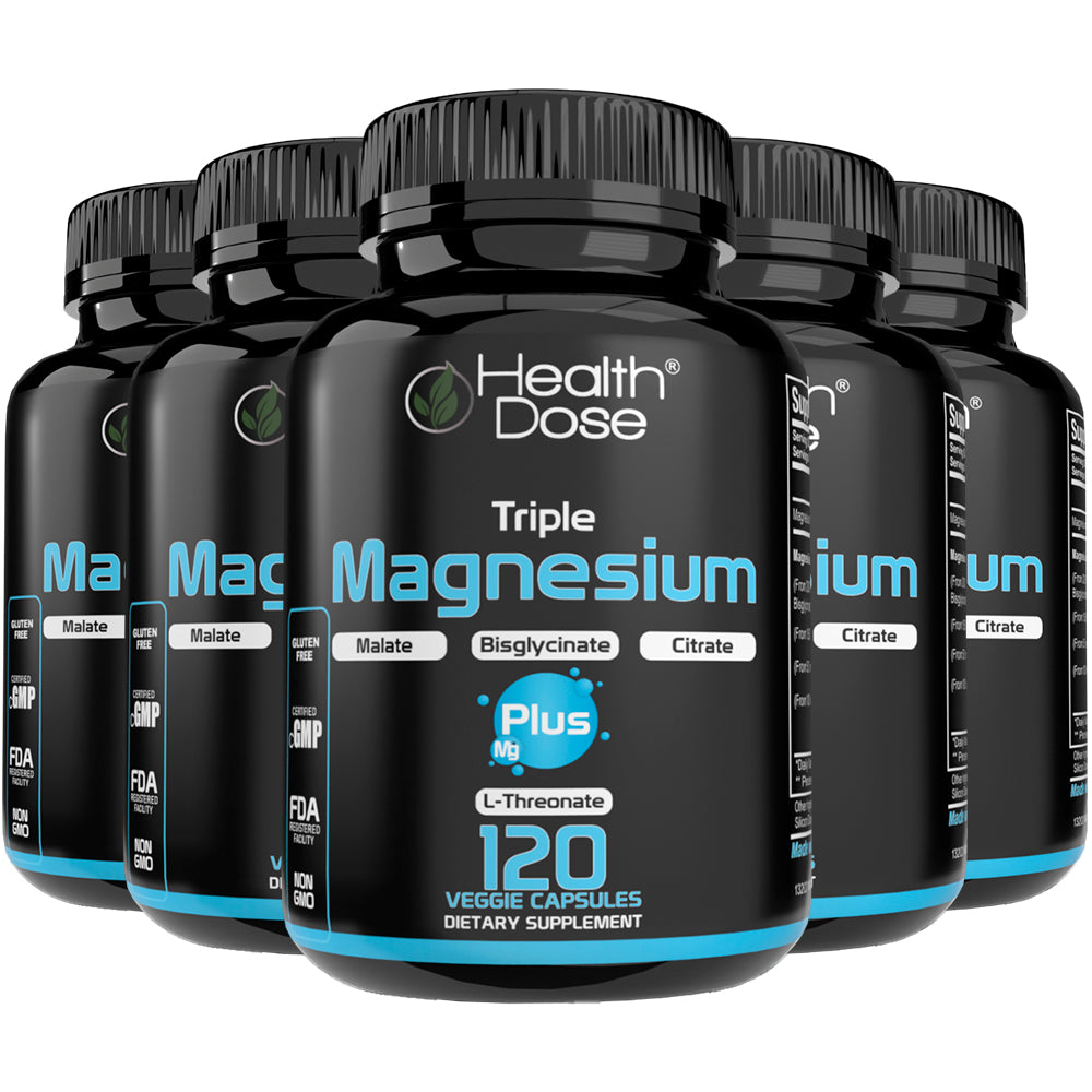 Health Dose Triple Magnesium + L-threonate.120 Capsules