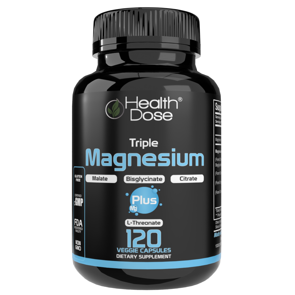 Health Dose Triple Magnesium + L-threonate.120 Capsules