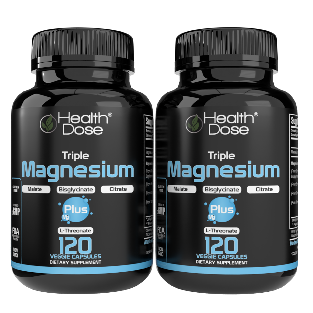 Health Dose Triple Magnesium + L-threonate.120 Capsules
