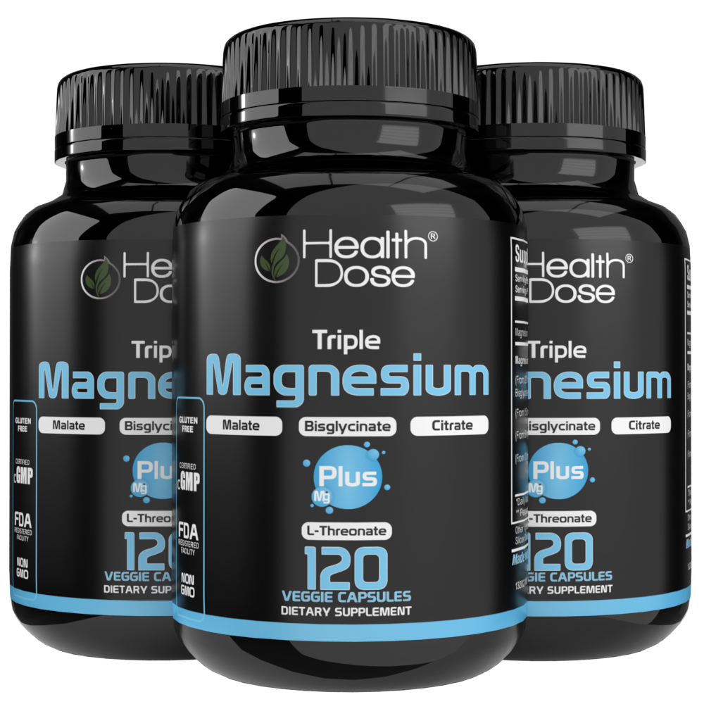Health Dose Triple Magnesium + L-threonate.120 Capsules
