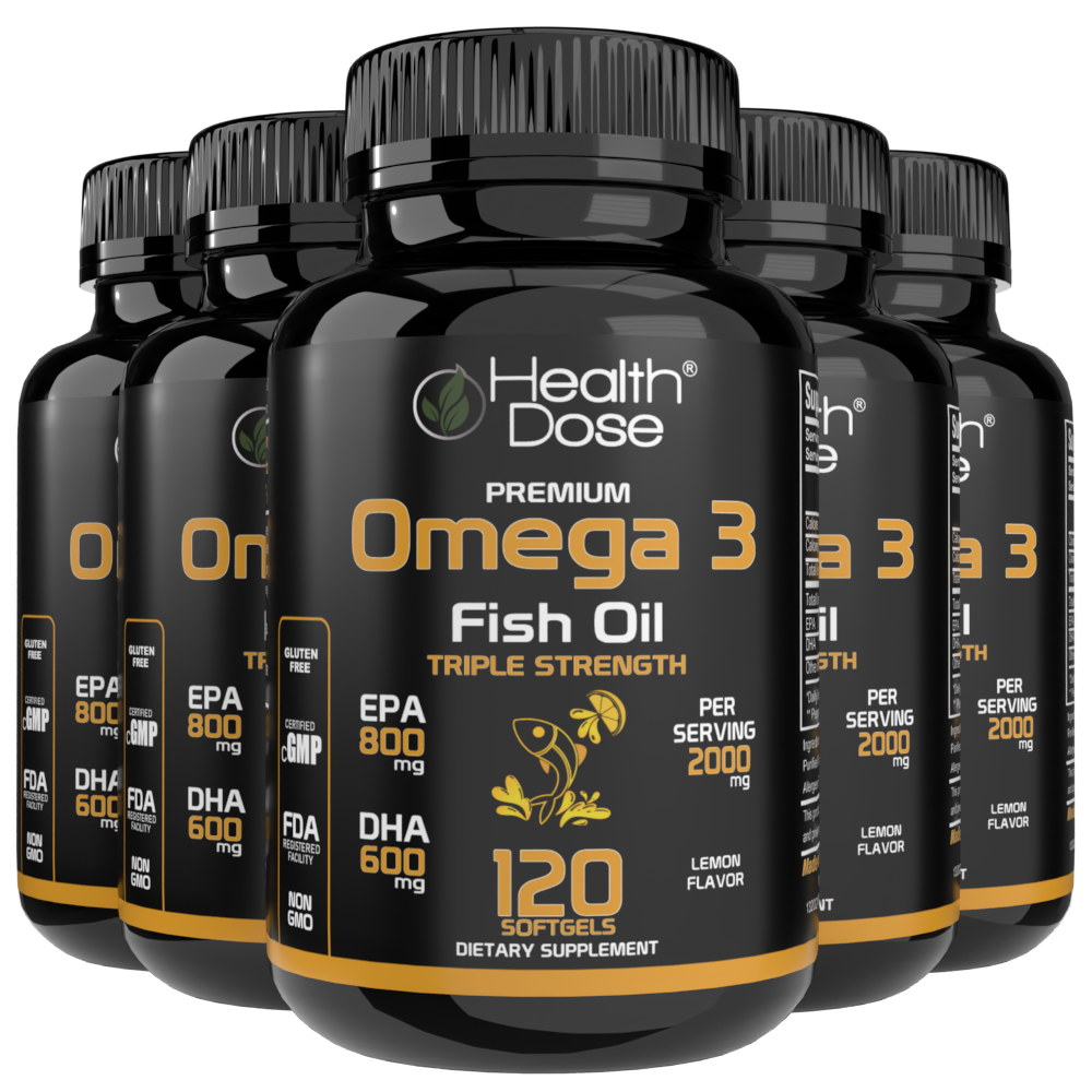 Premium Omega 3 Fish Oil Triple Strength. 120 Softgels