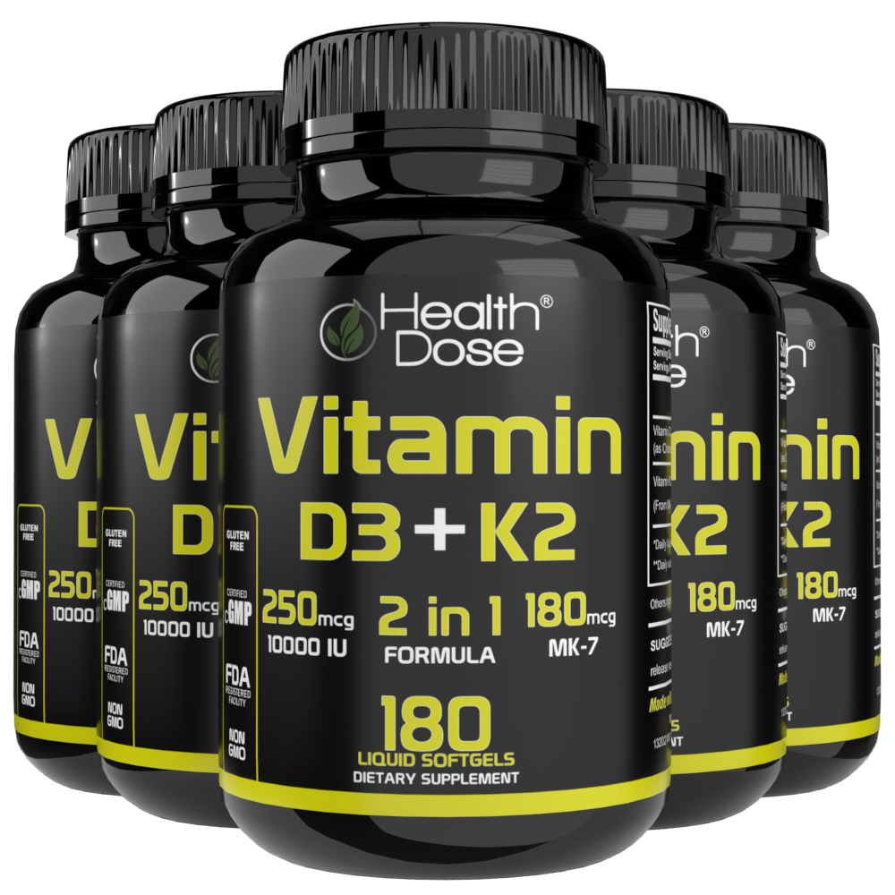 Vitamin D3 + K2. 180 Liquid Softgels