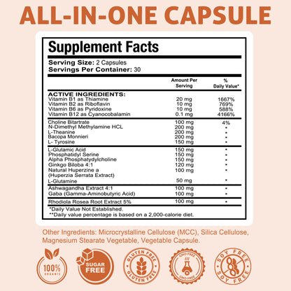 Brain Dose Premium Nootropics. 60-Count