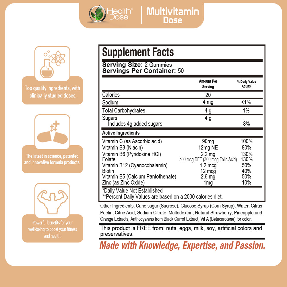 Multivitamin Dose Adults 100 Gummies