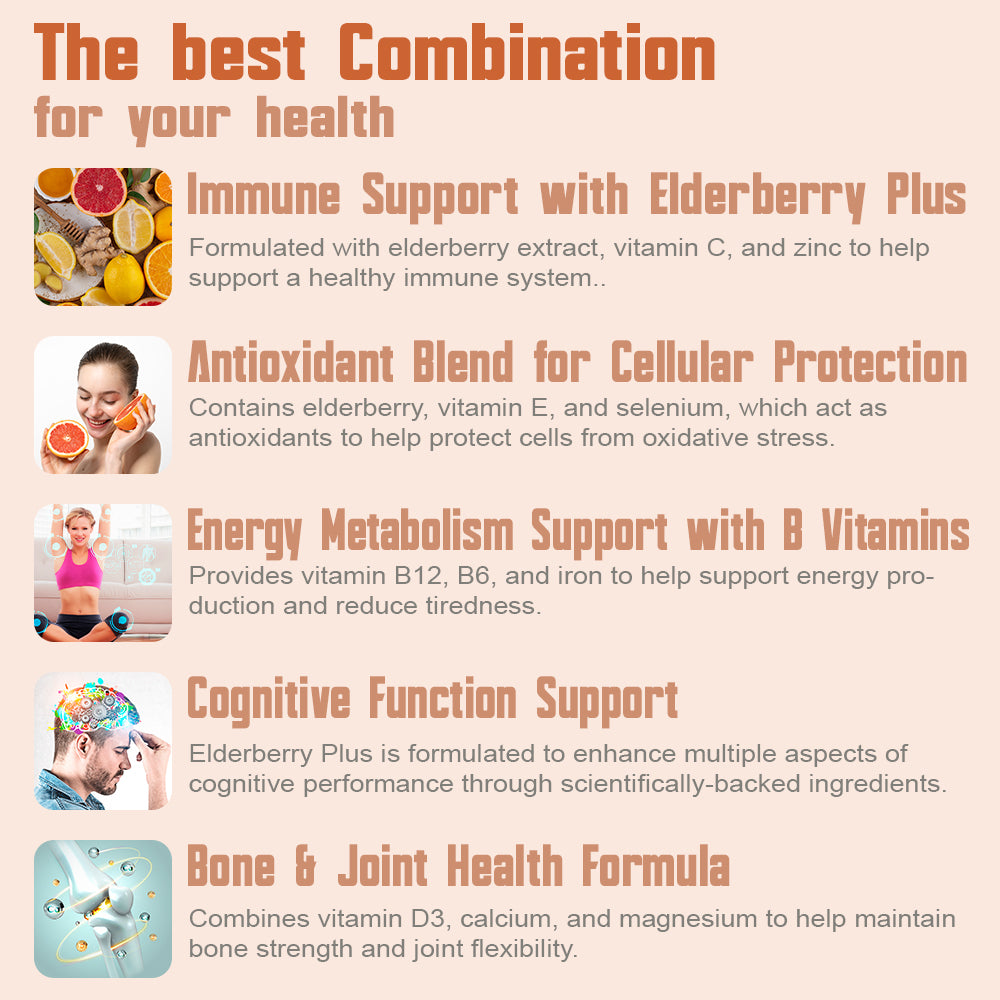 Elderberry Plus With Vitamin C & More 120 Capsules