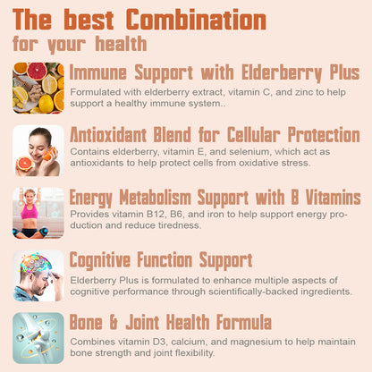 Elderberry Plus With Vitamin C & More 120 Capsules