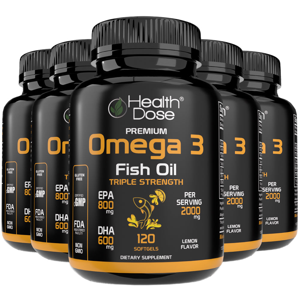 Premium Omega 3 Fish Oil Triple Strength. 120 Softgels