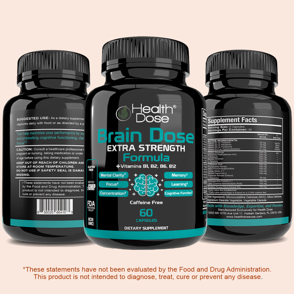 Brain Dose Premium Nootropics. 60-Count