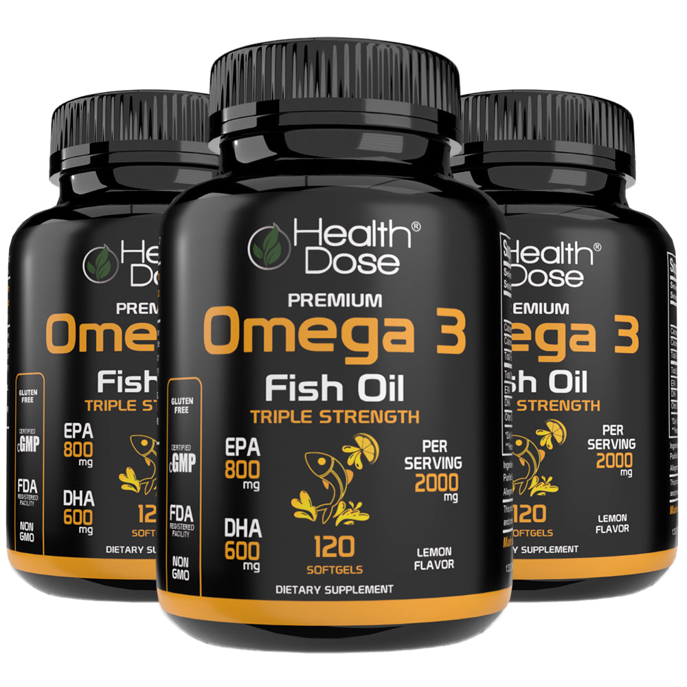 Premium Omega 3 Fish Oil Triple Strength. 120 Softgels