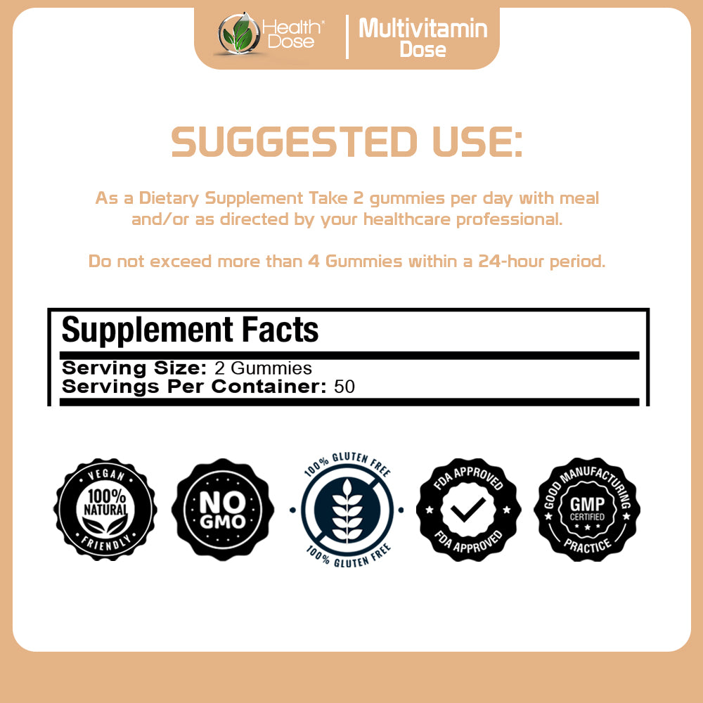 Multivitamin Dose Adults 100 Gummies