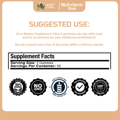 Multivitamin Dose Adults 100 Gummies