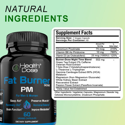 Fat Burner, PM Nighttime. 60 Softgels