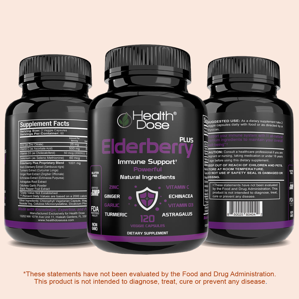 Elderberry Plus With Vitamin C & More 120 Capsules