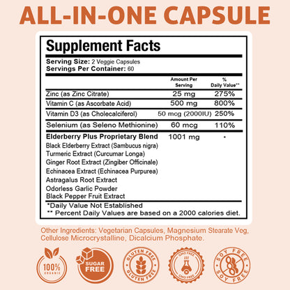 Elderberry Plus With Vitamin C & More 120 Capsules