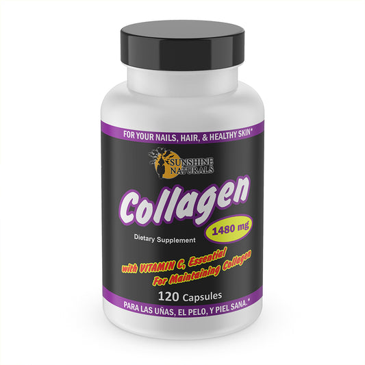 Sunshine Naturals Collagen & Vitamin C Dietary Supplement. 1480 mg. 120 Capsules