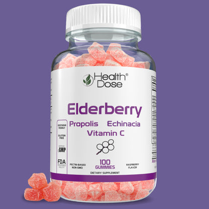 Elderberry Gummies. Immune System Support. For Adults. 100 Gummies - healthdoseusa