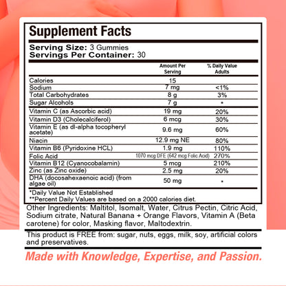 Prenatal/Postnatal Complex Supplement. Vitamin B6, B12, C, Zinc. 90Ct - healthdoseusa
