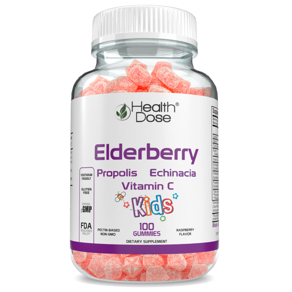 Elderberry Gummies. Immune System Support. For Kids. 100 Gummies - healthdoseusa